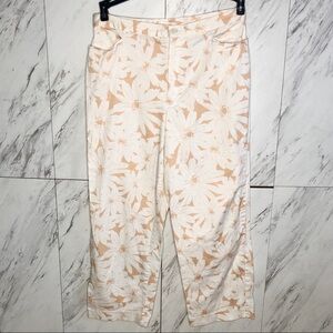 Versailles Floral Cropped Capri Pants SZ 10